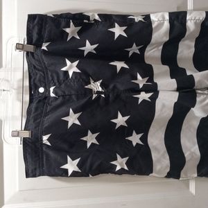 Bioworld Stars & Stripes Mens Swim Trunks Sz L